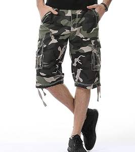 <b>Men's</b> 100% Cotton <b>Camo</b> <b>Cargo</b> Jogger Quick Dry Casual Relaxed Fit Solid Pattern Multi-Pocket Design for Outdoor Activities Shorts - Product Image 1