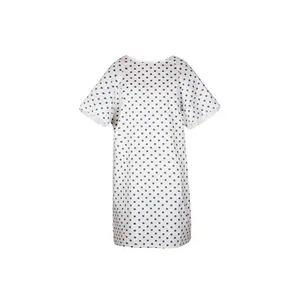 Summer Autumn Short Sleeve Long Sleeve Custom Logo Windproof Quick Dry Twill Fabric Unisex Hospital Patient Gowns <b>Back</b> <b>Tie</b> - Product Image 6