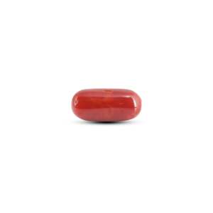 พลอยปะการังแดงญี่ปุ่นธรรมชาติ รูปไข่ ขนาด 7.2 กะรัต ขัดเงา สูง 8 มม. - Product Image 2