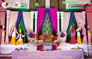 Marocain traditionnel pour scène indienne Mehndi Sangeet superbes arrangements intérieurs Mehndi USA mariage musulman scène de fonction Heena - Product Image 2