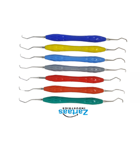 Ensemble de curettes gracey de haute qualité de 7 pièces exportateur et fabricant de poignée en silicone - Product Image 5