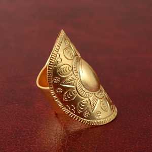 Latest Design Tribal Floral <b>Ring</b> Boho Brass <b>Rings</b> Women 18k Gold Plated Ethnic Sunburst Wide Band <b>Ring</b> Statement Wholesale - Product Image 4