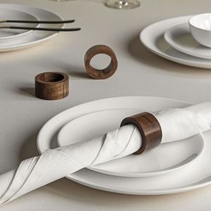Rond de serviette en bois artisanal moderne pour une décoration de table à manger minimaliste élégante avec un attrait écologique rustique - Product Image 2