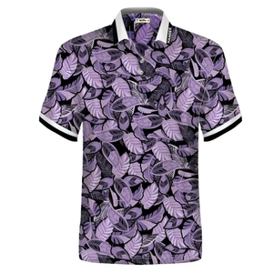 เสื้อโปโลแขนสั้นแฮนดี ลายใบไม้ สีดำ สำหรับเล่นกอล์ฟ - Product Image 3