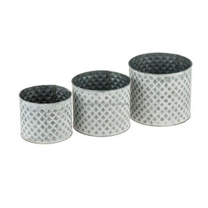 Jardinières galvanisées Fournitures de gros Ensemble de deux jardinières Métal Maison Intérieur Décoration moderne Pots de fleurs Jardinière de jardin - Product Image 1