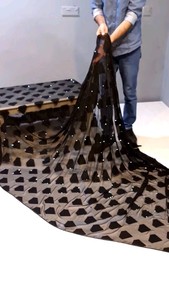 Última pesada Georgette bordado Saree exclusivo Zari secuencia trabajo elegante indio tradicional nupcial boda fiesta desgaste invierno - Product Image 5