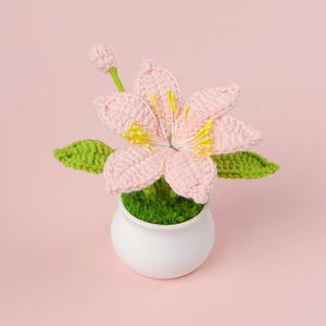 Planta Artificial de Orquídea Martiana Tejida a Crochet, Hecha a Mano, en Maceta, Regalo Original para Niñas, Artesanía Textil, Tipo Hilo - Product Image 2
