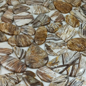 Mélange de cristaux naturels en forme de plume, agate cabochon avec pierre précieuse pour bijoux, pierre précieuse en vrac - Product Image 1