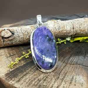 Charoite Bold Setting Pendentif en argent sterling 925 Pendentif en argent fait à la main Pendentif de style ethnique - Product Image 6