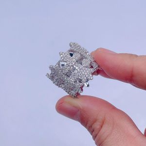 แหวนฮิปฮอปประดับเพชรทรงกลมสำหรับผู้หญิง - Product Image 2