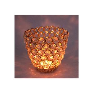 Nueva vela votiva de metal dorado pequeña de forma redonda con cristales chapados en vela votiva para decoración de mesa - Product Image 5