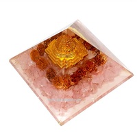 Pyramides d'orgone en quartz rose naturel faites à la main pierre précieuse agate orgonite shree yantra amour pyramide de guérison métaphysique