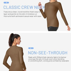 Wholesale Lightweight Slim Fit Tight Long Sleeve Gym <b>Tops</b> Fitness Yoga Sports Tshirt for <b>Women</b> - Product Image 6