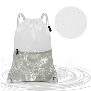 Fácil de llevar, mochila personalizada al por mayor, mochila de poliéster con cordón, bolsa con cremallera, mochilas escolares o universitarias - Product Image 6