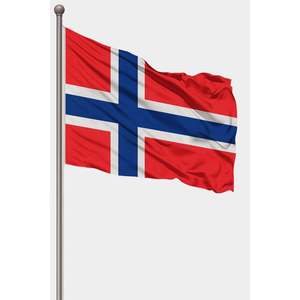 Drapeau Norvégien Personnalisable avec Impression Numérique, Mât en Aluminium, Matériel en Nylon ou Soie - Product Image 1
