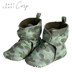 Baby Non-Skid Soft Slipper Booties <b>Fleece</b> <b>Lined</b> Wrap Fasten Boots - Product Image 1