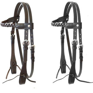 Brida de cuero de caballo personalizada con cristales acolchados fabricante en Pakistán - Product Image 3