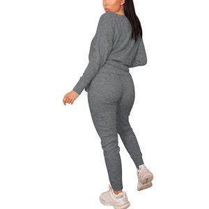 Conjunto Deportivo de 2 Piezas para Mujer, Talla Grande, Top de Manga Larga y Pantalones Deportivos Transpirables, Conjunto Cómodo para Invierno - Product Image 6