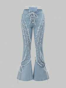 Jean en denim ample pour femme de haute qualité, style Y2K, décontracté, écologique, respirant, 100 % coton, streetwear, délavage foncé, nouvelle collection - Product Image 2
