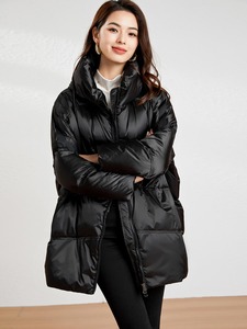 Premium femmes réversible hiver chaud doudoune haute qualité coupe-vent imperméable coton écologique col à capuche Direct - Product Image 6