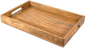 Bandeja de Madera de Acacia Hecha a Mano en India para Servir Alimentos, Bandeja de Desayuno, Bandeja de Café de Madera de Primera Calidad, Utensilios de Cocina - Product Image 5