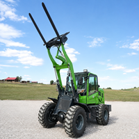 Mini-Frontlader 4x4 Anbaugerät Kompakter Holzlader Unterirdischer Ersatz-Joystick Betonmischer Waage Bremse Kubota-Motor Lader
