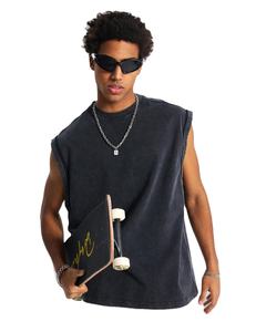 Débardeurs en coton pour hommes personnalisés coupe ample délavage à l'acide sans manches t-shirts musculaires entraînement de gymnastique et course à pied t-shirts streetwear OEM ODM - Product Image 6