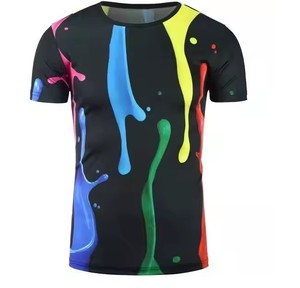 Camisetas de gran tamaño con cuello redondo para hombre de la mejor calidad, tela de lona de secado rápido transpirable ecológica hecha de poliéster/algodón - Product Image 2