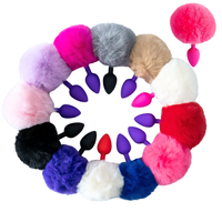 Plug anal en silicone coloré et mignon pour débutants, avec queue moelleuse, stimulation anale, jouet sexuel pour adultes, usage masculin, plusieurs couleurs, 35-70g