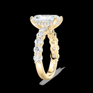 Anillo de Compromiso con Diamante Cultivado en Laboratorio de Corte Radiante de 2.40 CTW, Piedras Laterales Redondas, Certificado IGI, Oro Sólido de 14K, Anillo de Novia de Lujo - Product Image 3