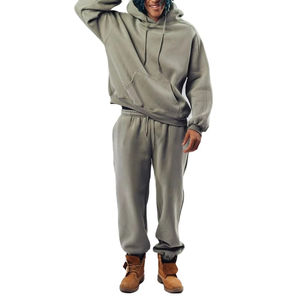 Conjunto de Sudadera con Capucha y Pantalones Deportivos Extra Grandes Personalizados OEM, Chándal Holgado de Algodón Grueso para Hombre, Servicio OEM - Product Image 5