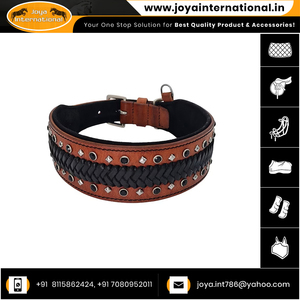 Collar de Cuero Occidental Grueso de 2 Pulgadas de Ancho para Perros Grandes Mariner, Collar de Perro Elegante con Tachuelas de Cristal y Trenzado Acolchado Suave - Product Image 6