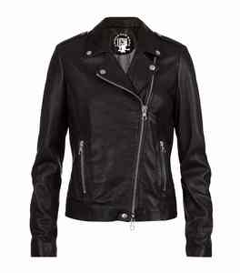 UNIQUE GYM WEAR Veste réversible pour femme en cuir véritable et toile, doublure en fausse fourrure, imperméable, coupe-vent, écologique, pour l'hiver - Product Image 1