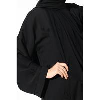 Luxe noir femmes modeste Maxi robe 2025 élégant pétales Abaya Sequin perlé prière musulman traditionnel tenue tunique gilet