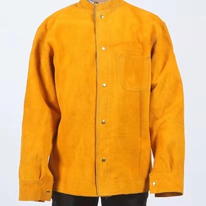 Chaqueta de soldadura de cuero Ropa de trabajo resistente al fuego Chaqueta de soldadura de cuero hecha con cuero de vaca fuerte - Product Image 5