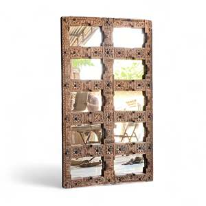 Cadre de miroir en bois, cadre de miroir vintage, accessoire décoratif, décoration artisanale d'espace de vie, miroir design en gros - Product Image 6