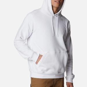 Custom Logo Premium Breathable Men's Hoodie <b>100</b>% Cotton Made in Pakistan White Color Casual Wear with chenille embroidery logo - Product Image 5