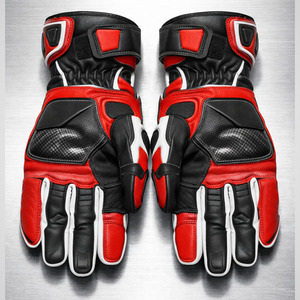 Guantes de Motociclismo de Cuero Profesionales Hechos a Mano con Protección de Nudillos de Fibra de Carbono. - Product Image 4