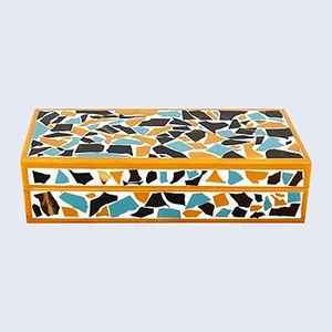 Wooden Base Storage Box Resin Inlay High Quality Rustic Style Boxes for Jewelry <b>Watches</b> Low Price High Selling - Product Image 1