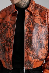 แจ็กเก็ตบอมเบอร์กันน้ำสำหรับผู้ชายเสื้อครอปสำหรับผู้ชายผ้าโพลีเอสเตอร์/ ผ้าฝ้ายกันน้ำพิมพ์ลายทั้งหมด - Product Image 6