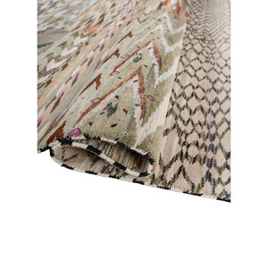 Alfombra de Lana y Seda de Bambú Anudada a Mano Freedom Manchaha Verde con Patrón Geométrico para Uso Doméstico-Les-8394 - Product Image 2