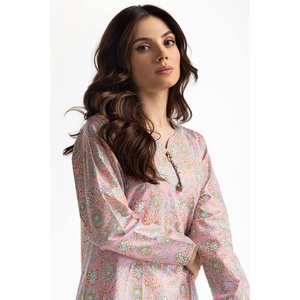 IUSTK-262 Blusa Túnica de Verano Tejida con Cuello en V, Estampado Dorado Discreto y Transpirable para Mujer - Product Image 3