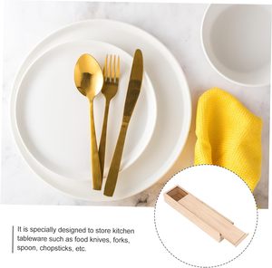 Caja Rectangular de Bambú PARA EL Hogar, Utensilios de Madera para Comer, Caja Organizadora de Madera, Cubiertos Portátiles, 1 Unidad - Product Image 2
