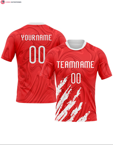 ชุดเสื้อเจอร์ซี่วอลเลย์บอลระบายอากาศสำหรับผู้หญิงชุดฝึกเล่นวอลเลย์บอลสีแดงแบบซับลิเมชันออกแบบได้ตามต้องการ - Product Image 2