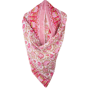 หัตถกรรมผ้าฝ้ายผ้าฝ้ายพิมพ์ลายดอกไม้ผ้าพันคออินเดียทำด้วยมือของผู้หญิงหลายสีระบายอากาศที่คลุมชายหาดยาวน้ำหนักเบา - Product Image 1