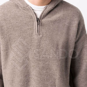 Servicio OEM de media cremallera sudaderas con capucha para hombre al por mayor último diseño de invierno cálido para hombre de media cremallera básica de algodón mezclado sudaderas con capucha - Product Image 6