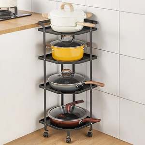 Nouveau support de Pot à base de sol en acier pour casseroles couverture et casseroles cintre crochet ustensiles mural suspendu support de rangement organisateur de cuisine - Product Image 6