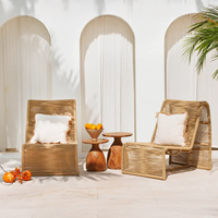 Fauteuil de salon moderne en aluminium pour patio, fauteuil d'appoint contemporain en rotin PE résistant aux intempéries, idéal pour l'extérieur, les piscines et les jardins.
