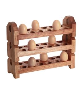 Porte-oeufs en bois plateaux de stockage de comptoir tenir des oeufs frais empilable diable organisateur rustique support conteneur - Product Image 1