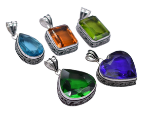 Nuevo Vintage 5 uds collares de moda para mujer mezcla de piedras preciosas colgantes latón tema cristiano caliente EBay tendencia mezcla lote paquete a granel 4 - Product Image 3